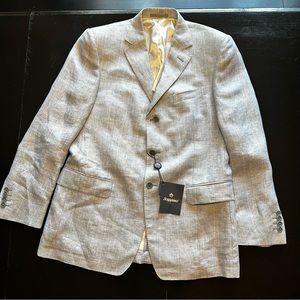 Scappino Large Size 41 Blue and White Plaid Made in Italy Italian Sport Coat